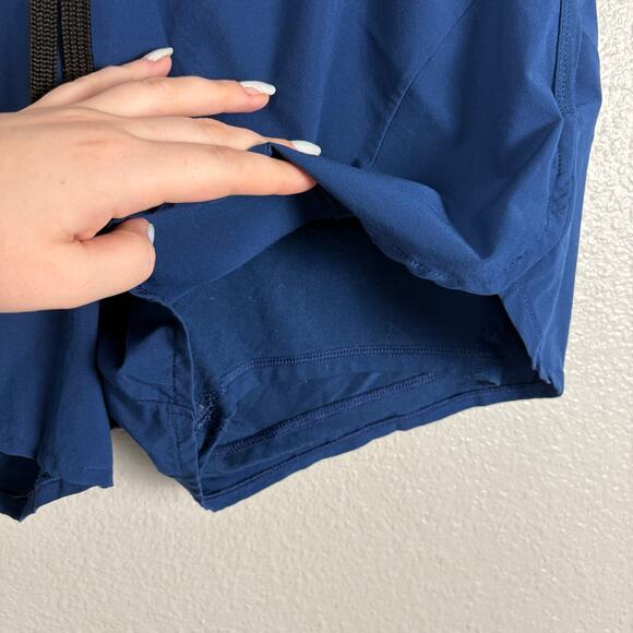 Approx Size M Blue Drawstring Lightweight Workout Shorts Lining Stretch Built In - Picture 2 of 5